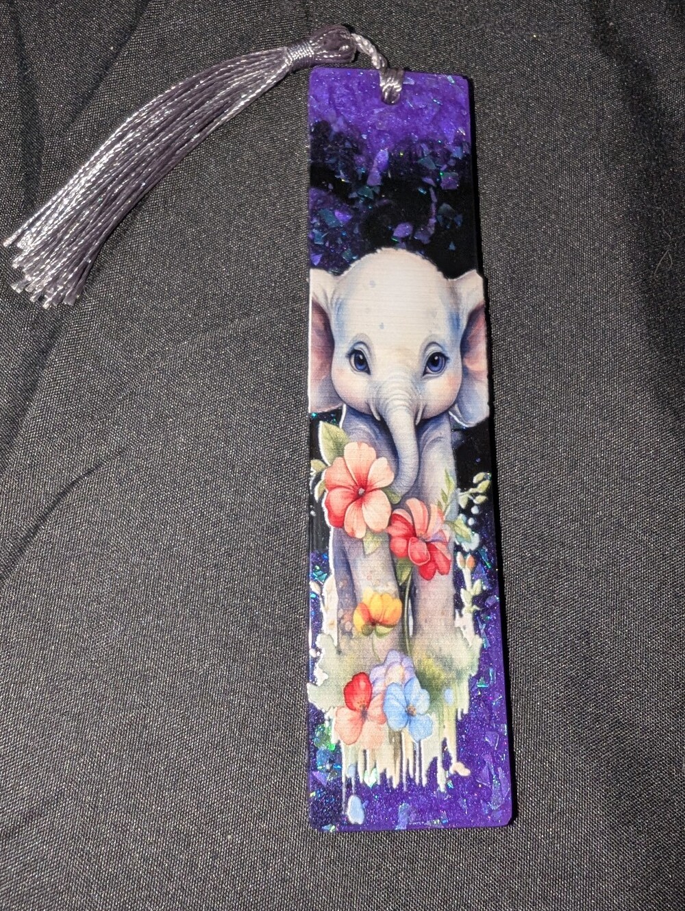 Handmade Elephant Floral Bookmark